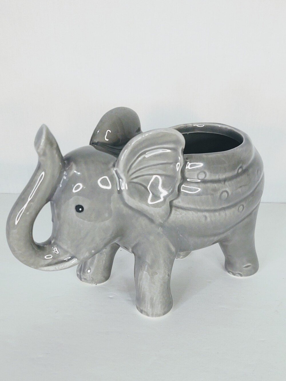 High Gloss Ceramic Elephant Planter Small - Picture 2 of 9